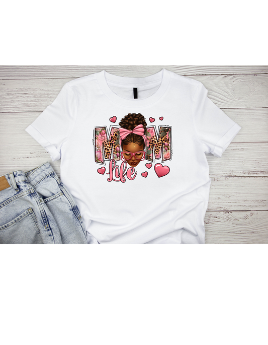 PINK MOM LIFE TEE SHIRT